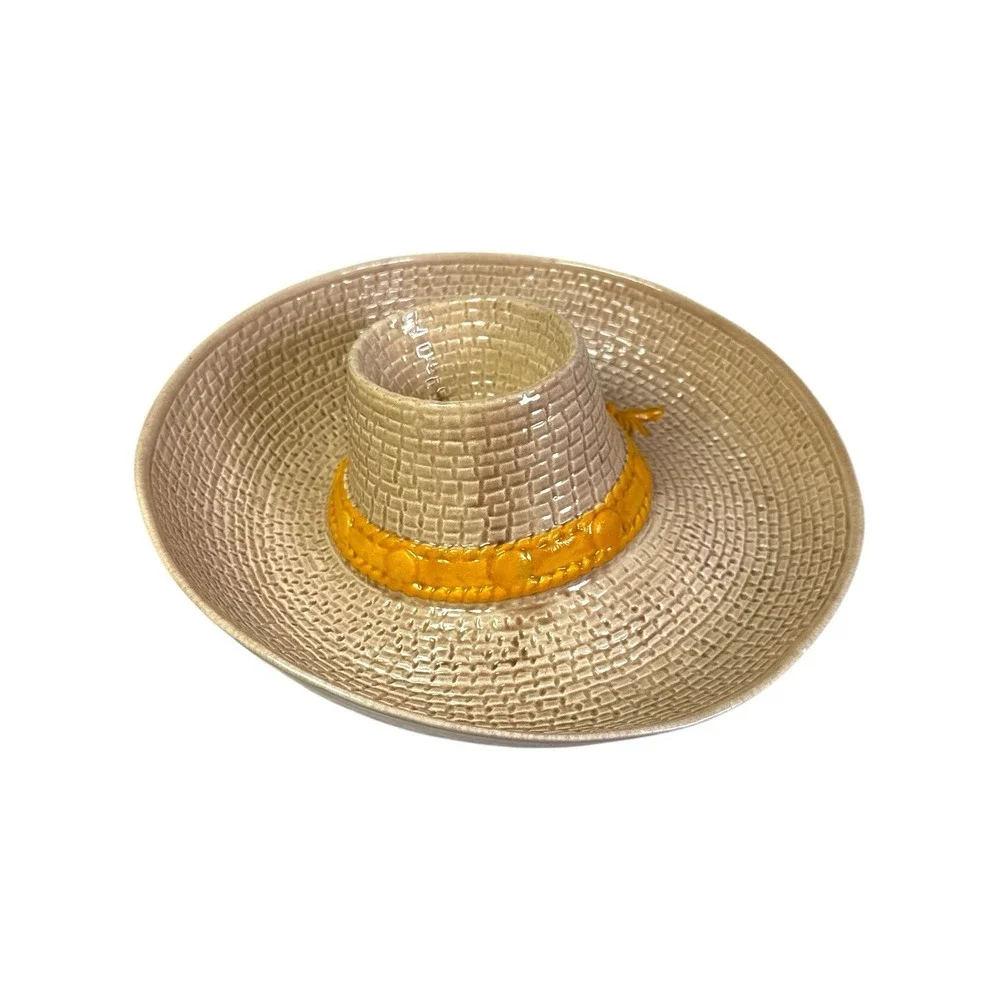 Vintage 1986 Whittier Pottery Chip & Dip Mexican Hat Bowl Handcrafted WPO 86